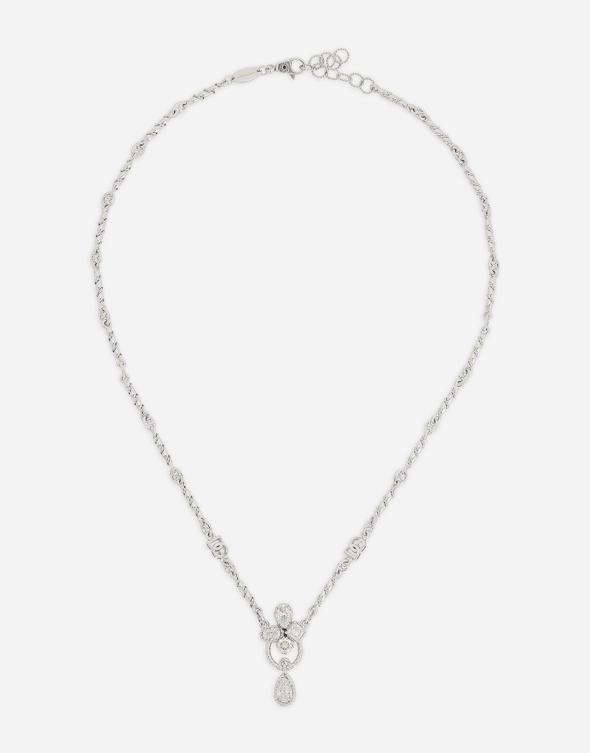 Dolce & Gabbana Easy Diamond necklace in white gold 18Kt and diamonds Gold WNQA3GWQC01