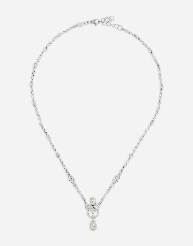 Dolce & Gabbana Collier Easy Diamond en or blanc 18 ct avec diamants Blanc WAQD2GWDIA1