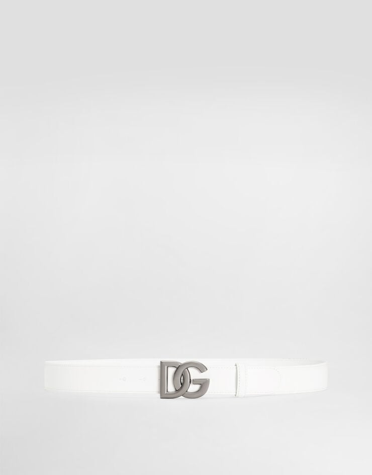 Dolce & Gabbana حزام بإبزيم شعار DG أبيض BC4693AQ765