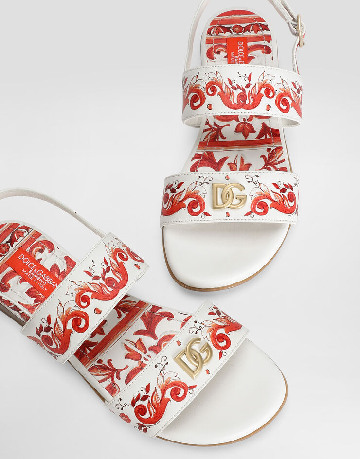 Dolce & Gabbana Majolica-print calfskin sandals Multicolor D10819AX450