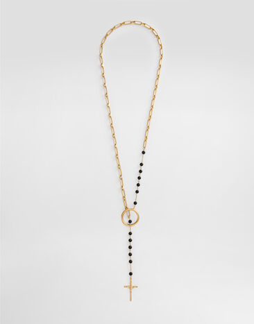 Dolce & Gabbana Rosary necklace with chain detailing Gold WNN8S3W1111