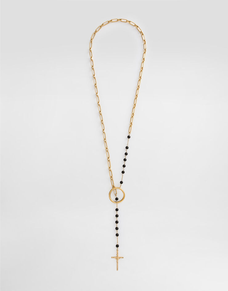 Dolce & Gabbana Rosary necklace with chain detailing Gold WNN8S3W1111