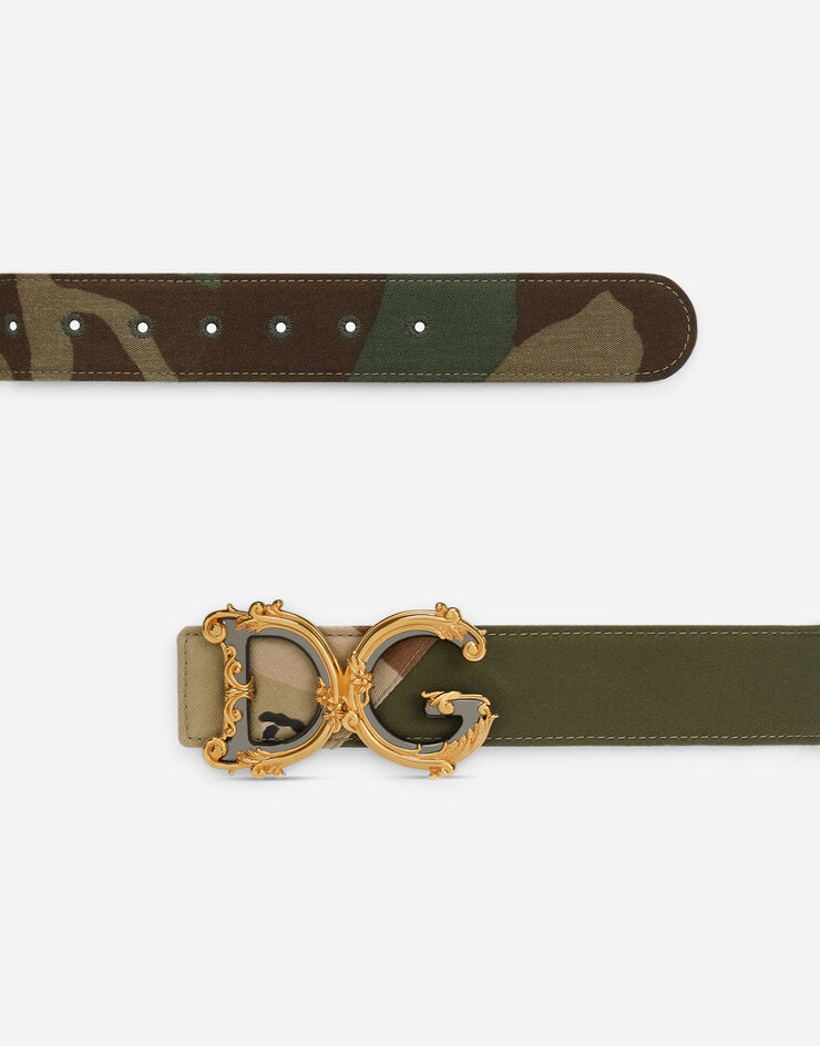 Dolce & Gabbana Camouflage patchwork belt with baroque DG logo Multicolor BE1517AY682