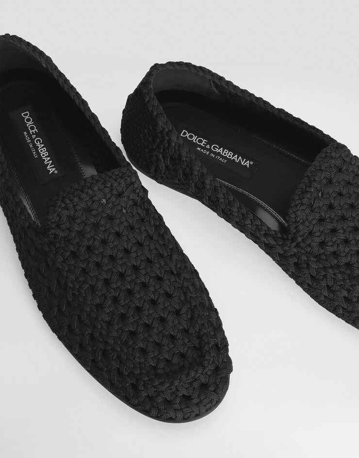 Dolce & Gabbana Pantoufles en tissu tressé Black A50774A0677