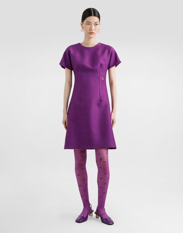 Dolce & Gabbana Tweed dress Purple F6TZLTHUMUA