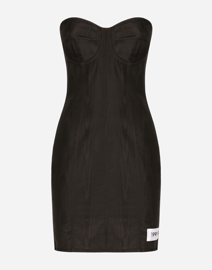 Dolce & Gabbana KIM DOLCE&GABBANA Mini-robe en faille moirée Noir F6CNPTFU1CJ