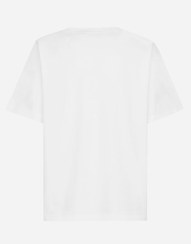 Short-sleeved Marina-print T-shirt in White for | Dolce&Gabbana® US