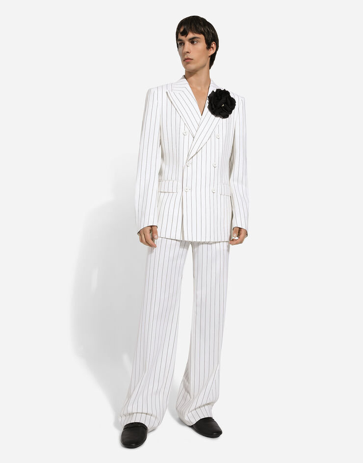 Dolce & Gabbana Straight-leg pinstripe pants White GYZMHTFRBC7