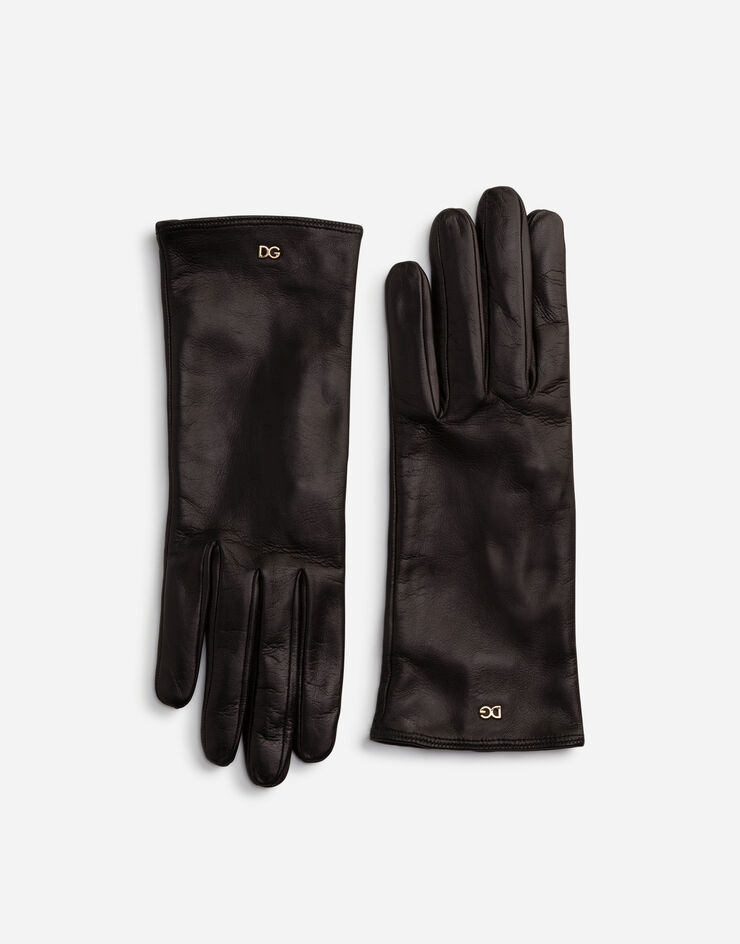 Dolce & Gabbana Short lambskin gloves BLACK BF0141AV717