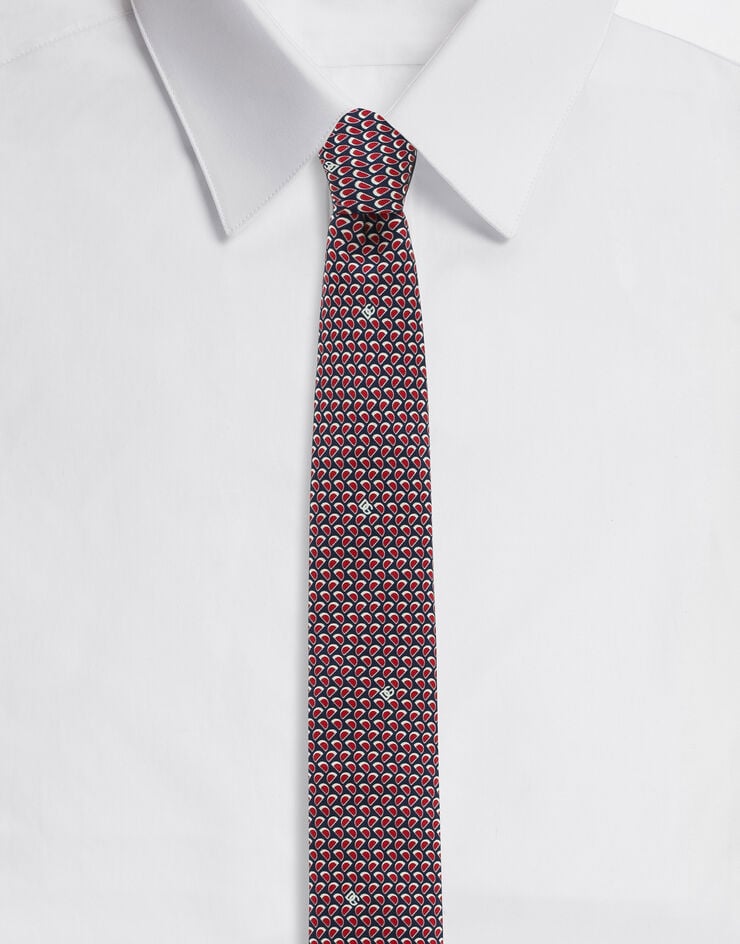 Dolce & Gabbana ربطة عنق تويل بطبعة فوشيا GT149EG0WRL