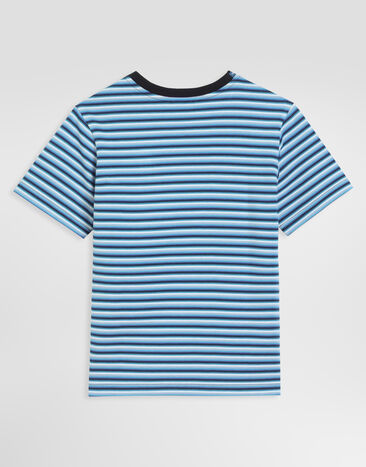 Dolce & Gabbana تي شيرت من جيرسي بطبعة خطوط Multicolor L4JTHUFBGAR