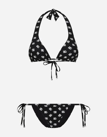Dolce & Gabbana Triangle bikini with DG logo print Print O8A54JFSG9R