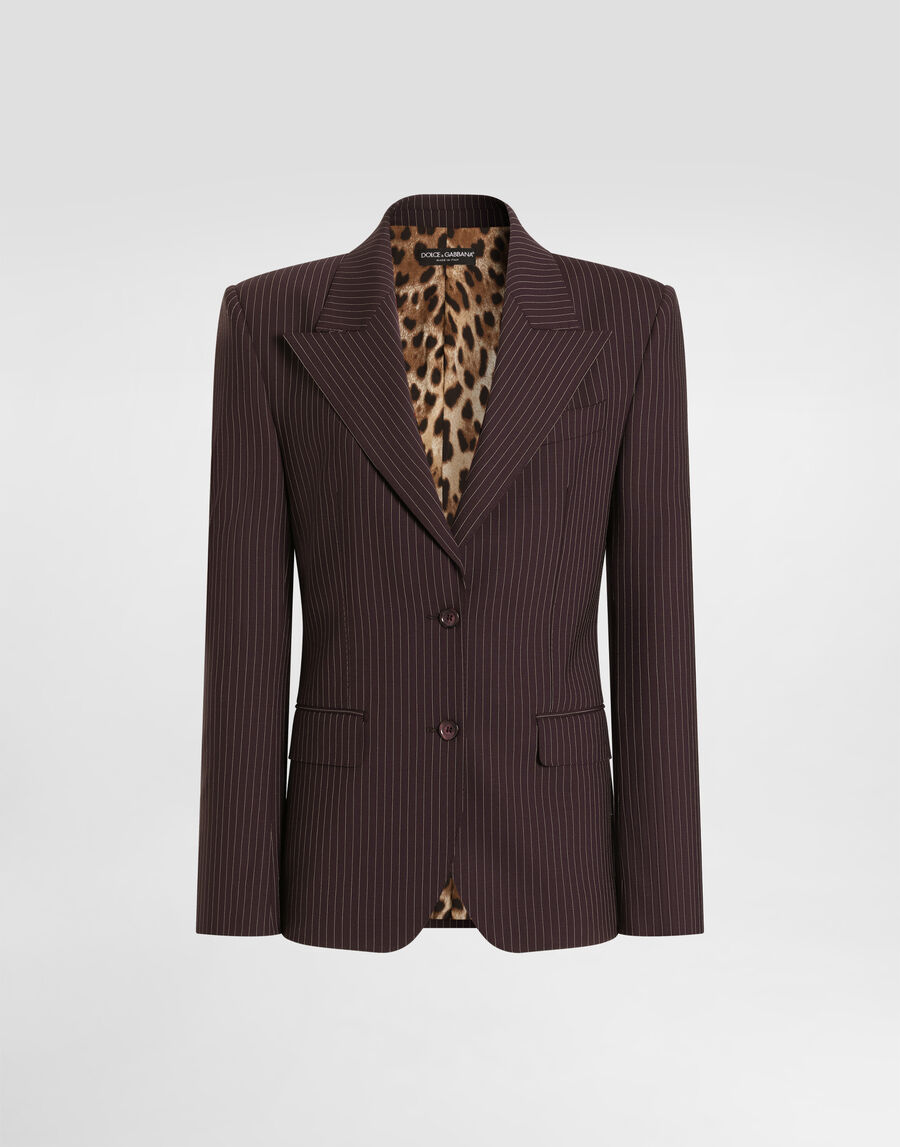 Linda single-breasted jacket in pinstripe wool