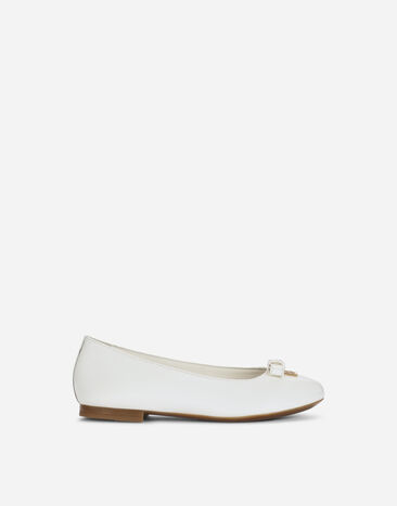 Dolce & Gabbana Patent leather ballet flats with metal DG logo Black EB0003AB000