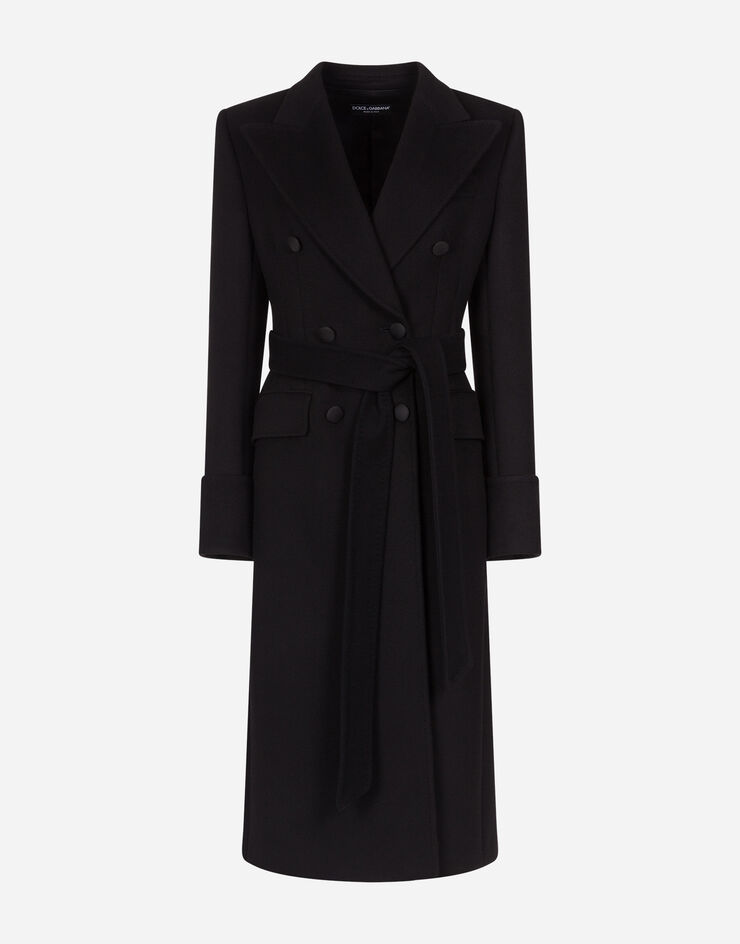 Dolce & Gabbana Double-breasted woolen cloth belted coat 黑色 F0Y52TFU2H5