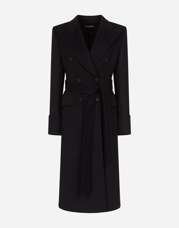 Dolce & Gabbana Double-breasted woolen cloth belted coat NOIR F0Y52TFU2H5