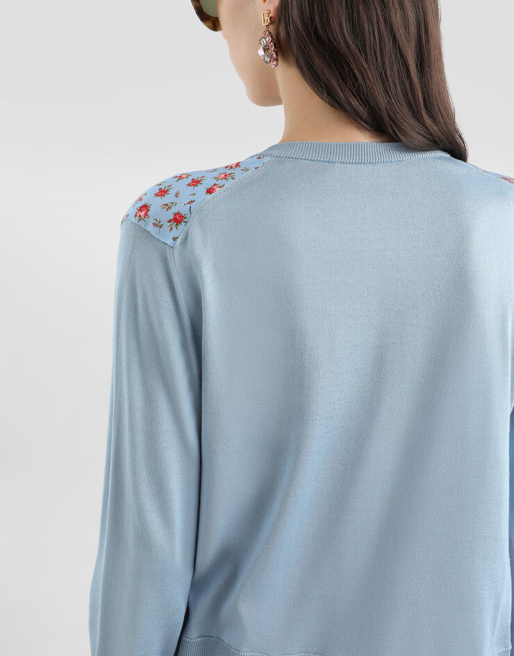 Dolce & Gabbana Small rose-print satin cardigan Dolce & Gabbana Small rose-print satin cardigan Multicolor FXV79TJBSOQ