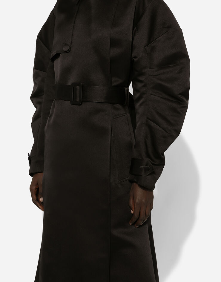 Dolce & Gabbana Duchesse trench coat with gathered sleeves 블랙 F0D1LTFU1KM