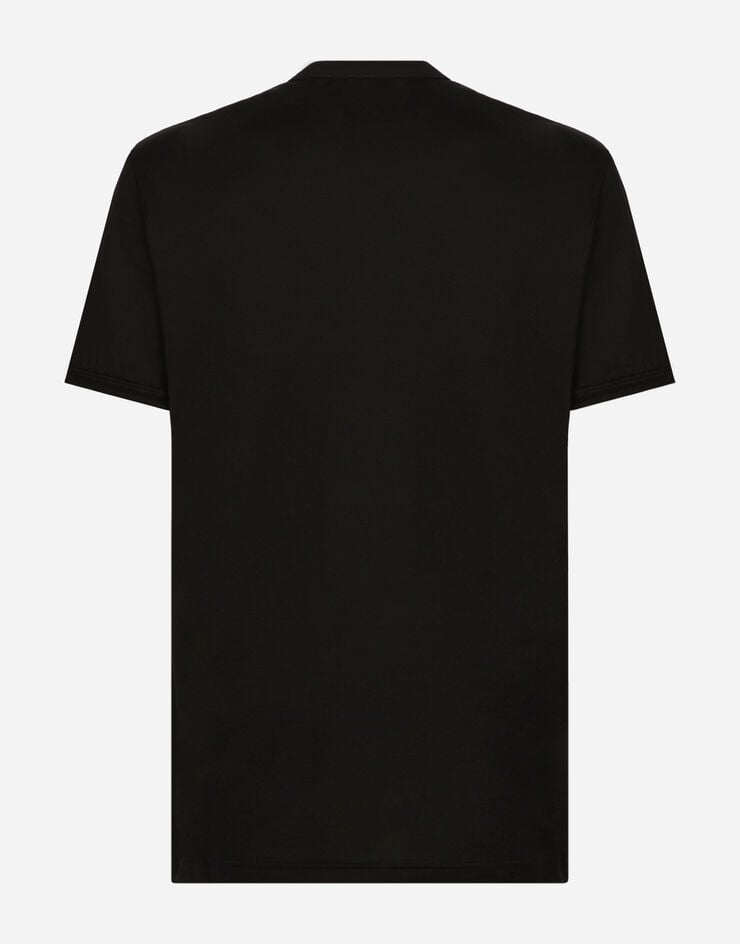 Dolce & Gabbana T-shirt cotone con patch DG araldico Nero G8OU9ZFU7EQ