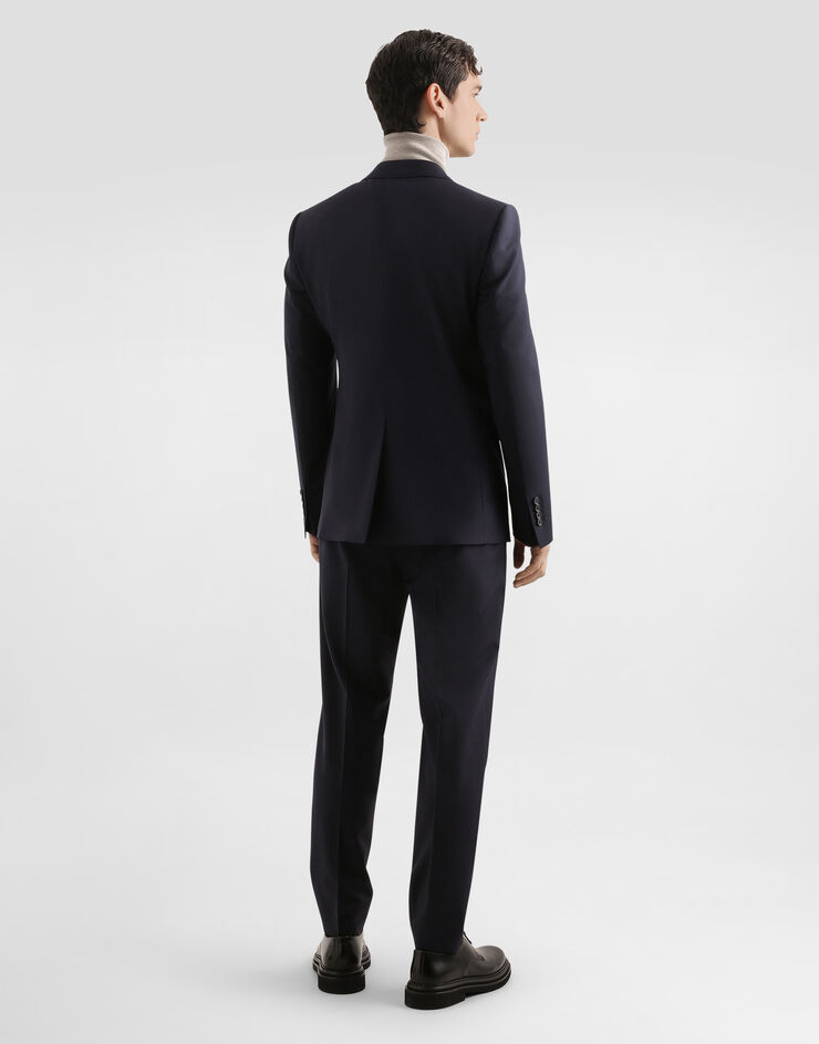 Dolce & Gabbana Single-breasted taormina wool canvas jacket Blue G2VK7TFURK8