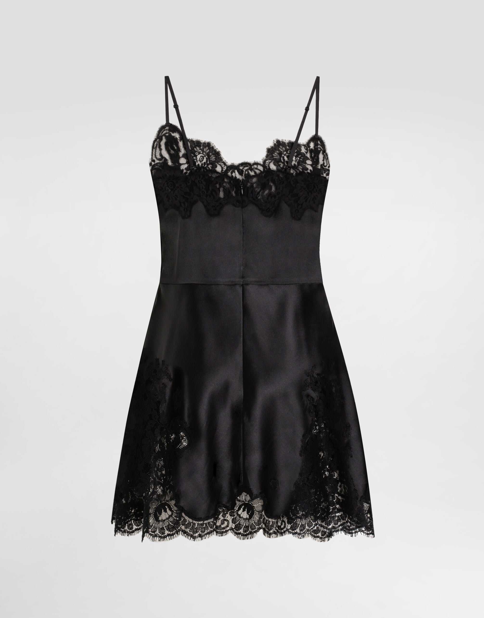 Stretch satin dress in Black for Women | Dolce&Gabbana® US