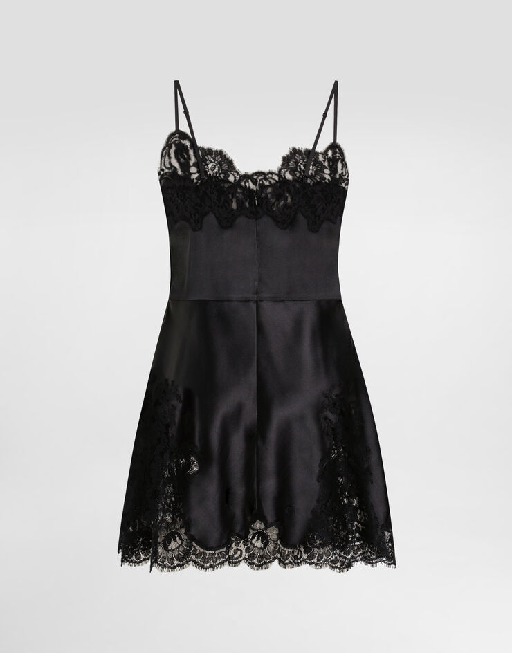 Dolce & Gabbana Stretch satin dress Black F60FFTFURAG