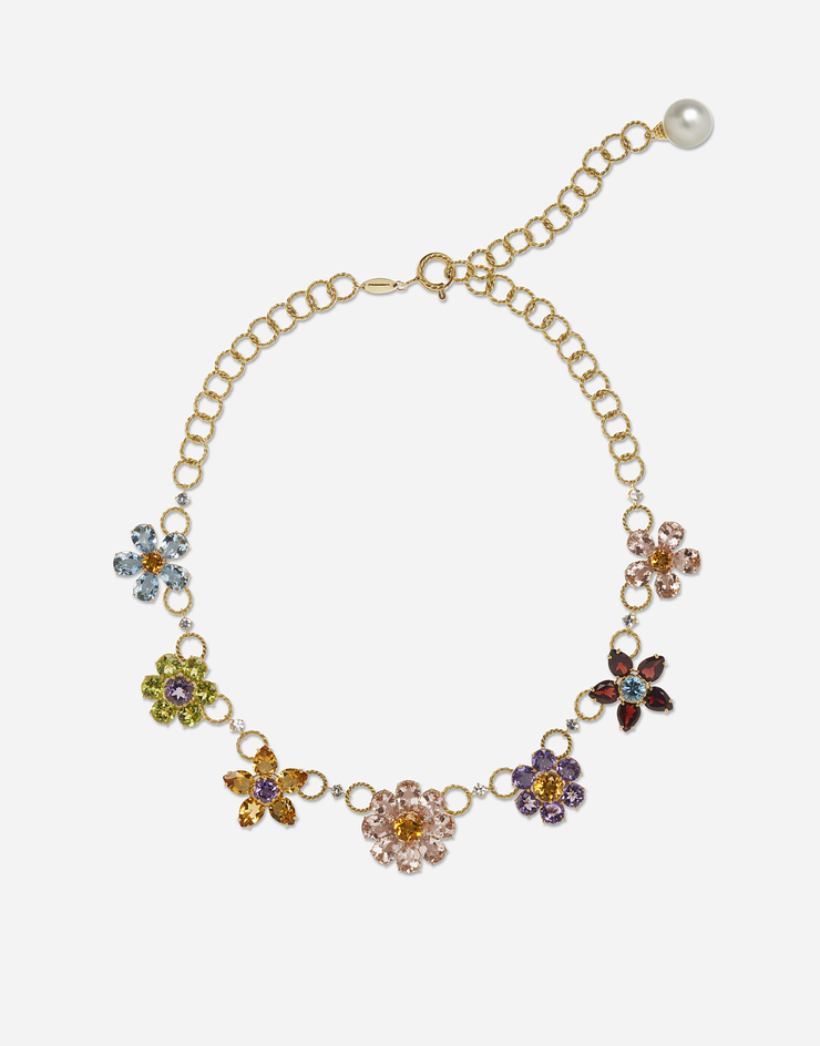 Dolce & Gabbana Collana con elementi decorativi floreali Oro WNFI1GWMIX1