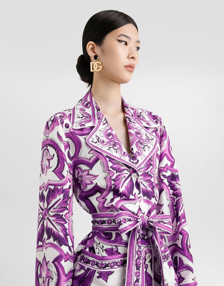 Dolce & Gabbana Majolica-print twill shirt Multicolor F5Q03THI1TK