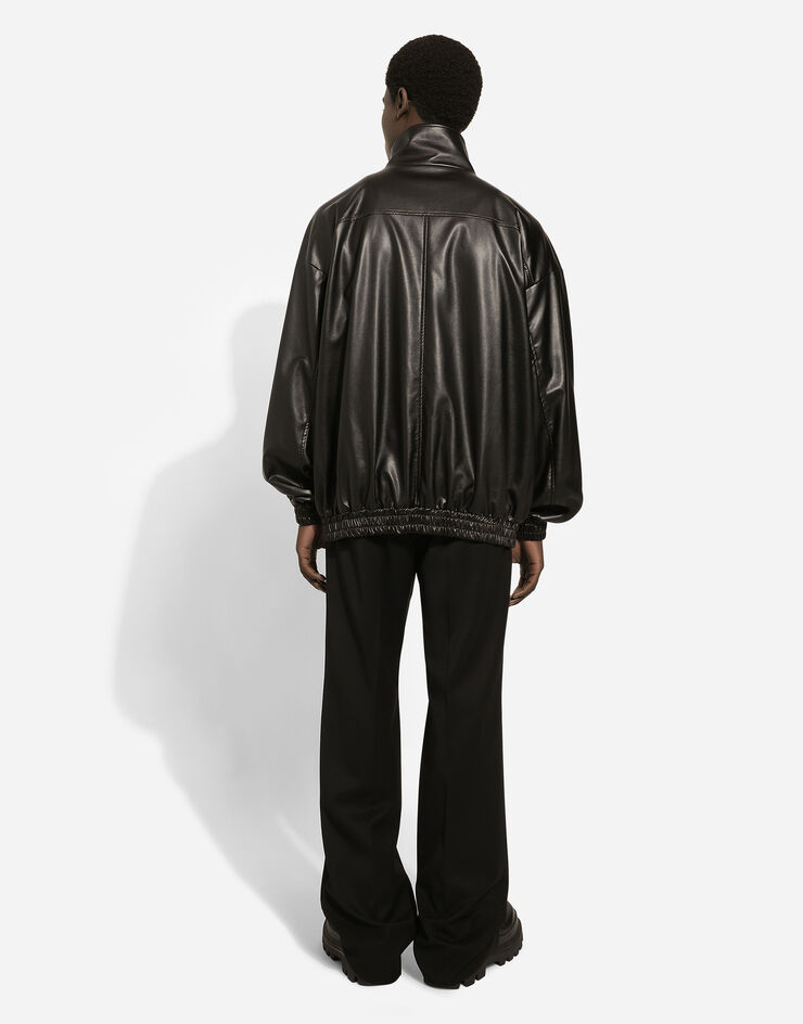 Dolce & Gabbana Faux leather bomber jacket Black G9ATMTFUSI5
