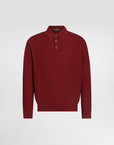 Dolce & Gabbana Micro-dot stitch polo shirt Dolce & Gabbana Micro-dot stitch polo shirt Bordeaux GXZ25ZJBSOE