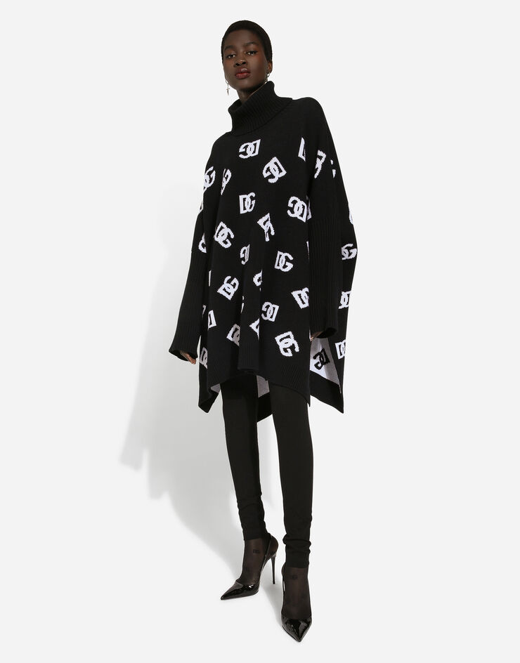 Dolce & Gabbana ポンチョ ウール DGロゴジャカード プリント FXV08TJCVS2