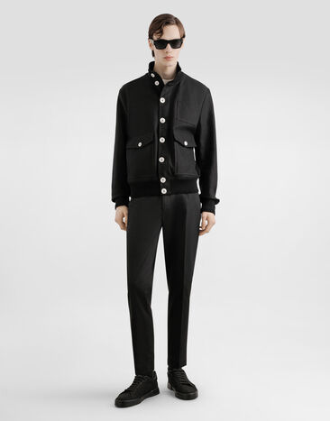 Dolce & Gabbana Blouson en lin Noir G9BOFTFU4LX