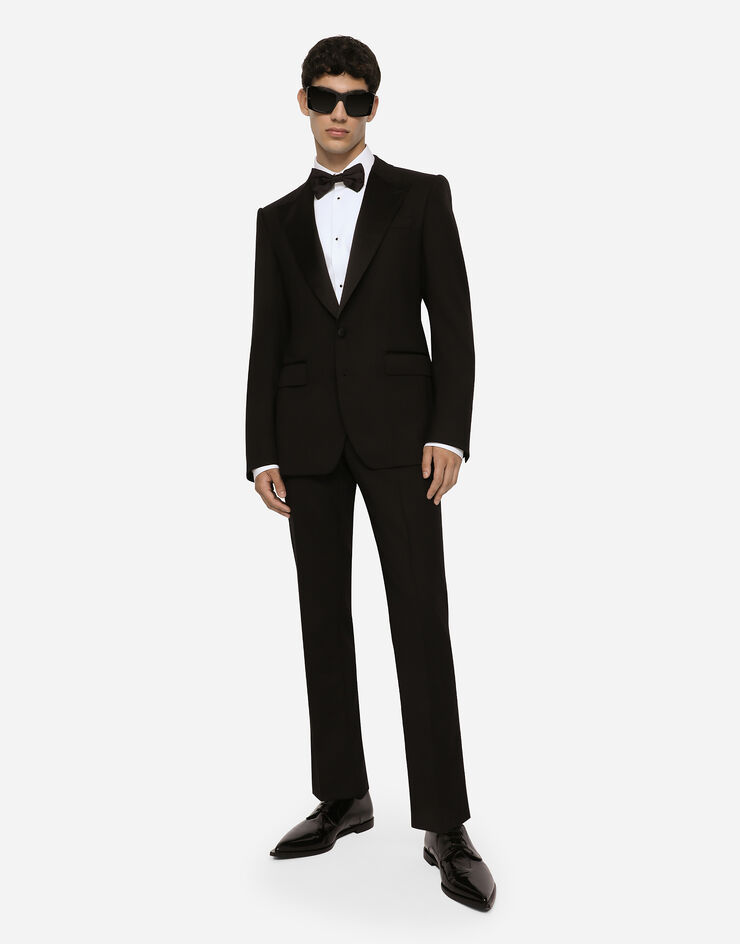 Dolce & Gabbana Camicia tuxedo fit gold in popeline di cotone Bianco G5EN5TFU5U8