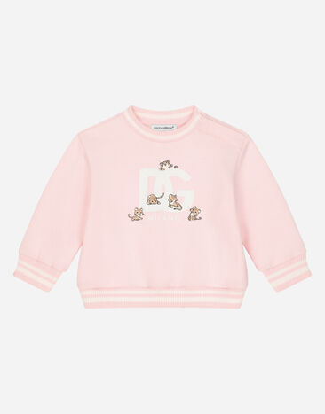 Dolce & Gabbana Jersey round-neck sweatshirt with DG logo Print L21N61FI5KS
