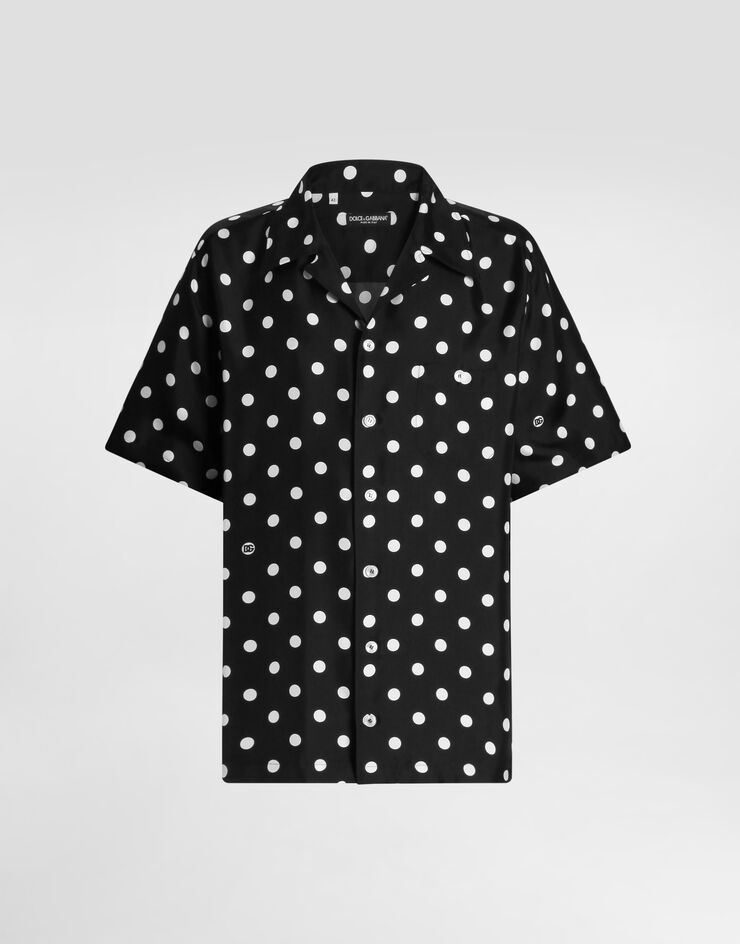 Dolce & Gabbana Camisa en twill de seda con estampado de lunares Dolce & Gabbana Camisa en twill de seda con estampado de lunares Multicolor G5JH9TIS13M