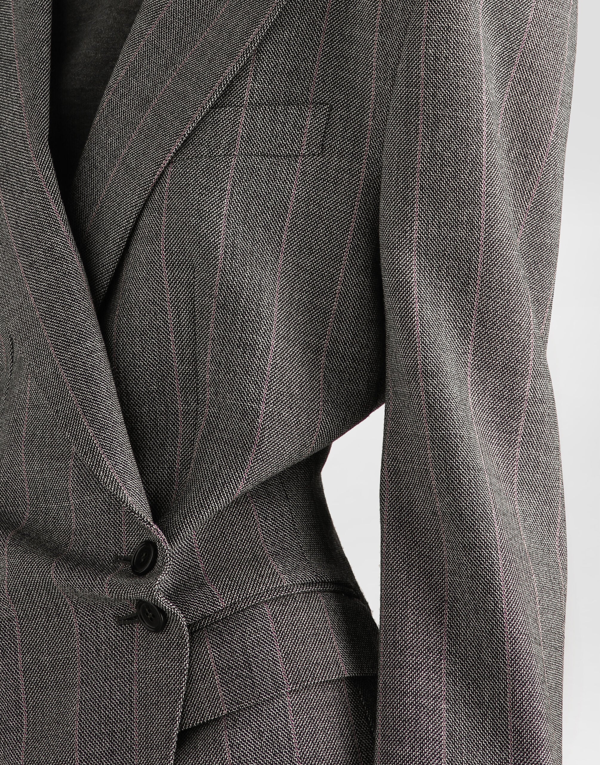 Double-breasted pinstripe wool jacket - thumbnail 5