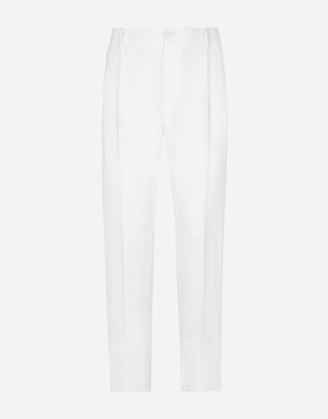 Dolce & Gabbana Pantalone in lino White VG4444VP287