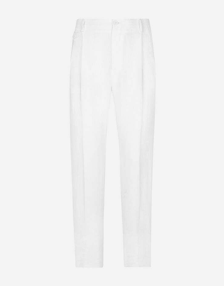 Dolce & Gabbana Pantalón de lino Blanco GV4EETFU4DV