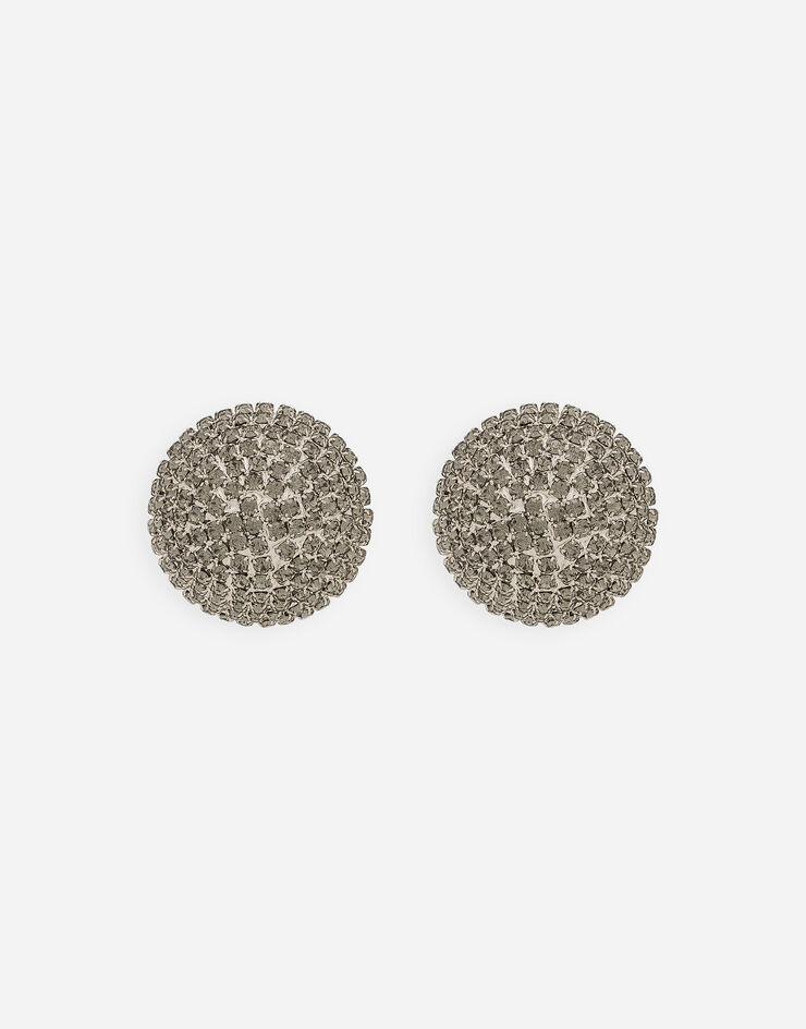 Dolce & Gabbana Pendientes semiesféricos de botón de strass Plateado WEQ2B3W1111