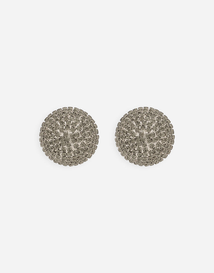 Dolce & Gabbana Rhinestone-detailed semi-sphere button earrings Silver WEQ2B3W1111