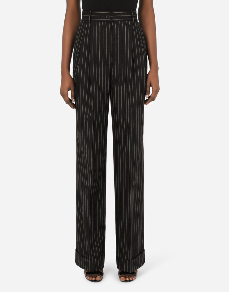 Dolce & Gabbana Flared pinstripe woolen pants MULTICOLOR FTBQ5TFR2XI