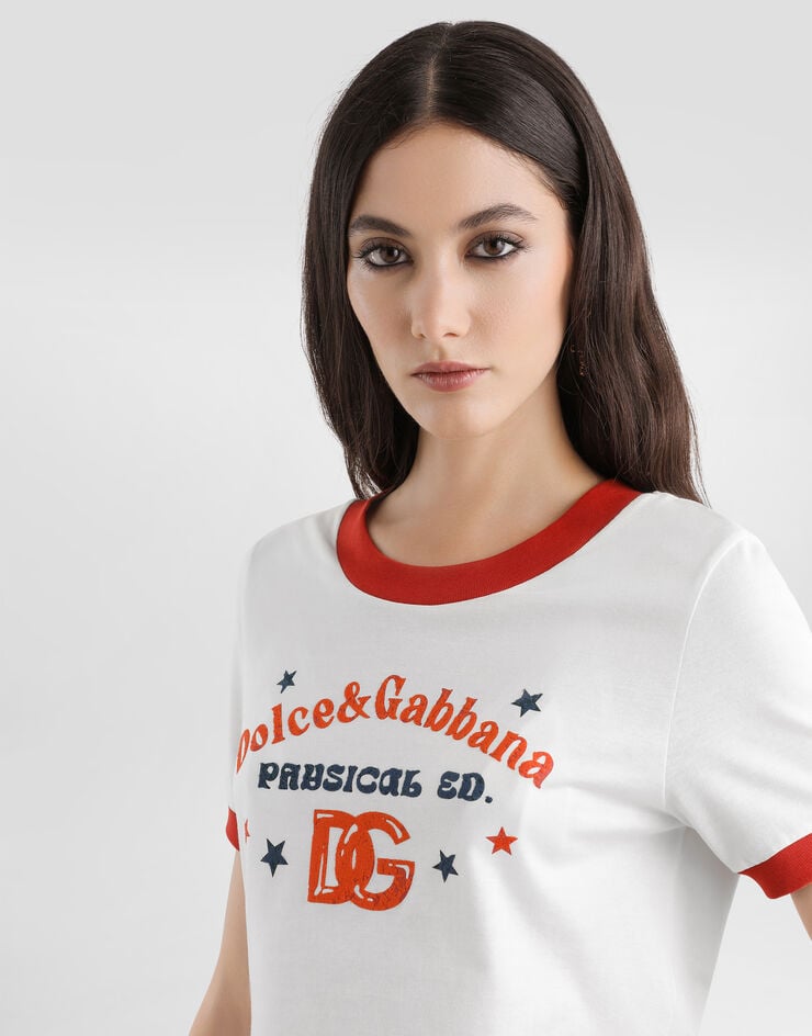 Dolce & Gabbana Jersey t-shirt with print White F8N08TGDDNG