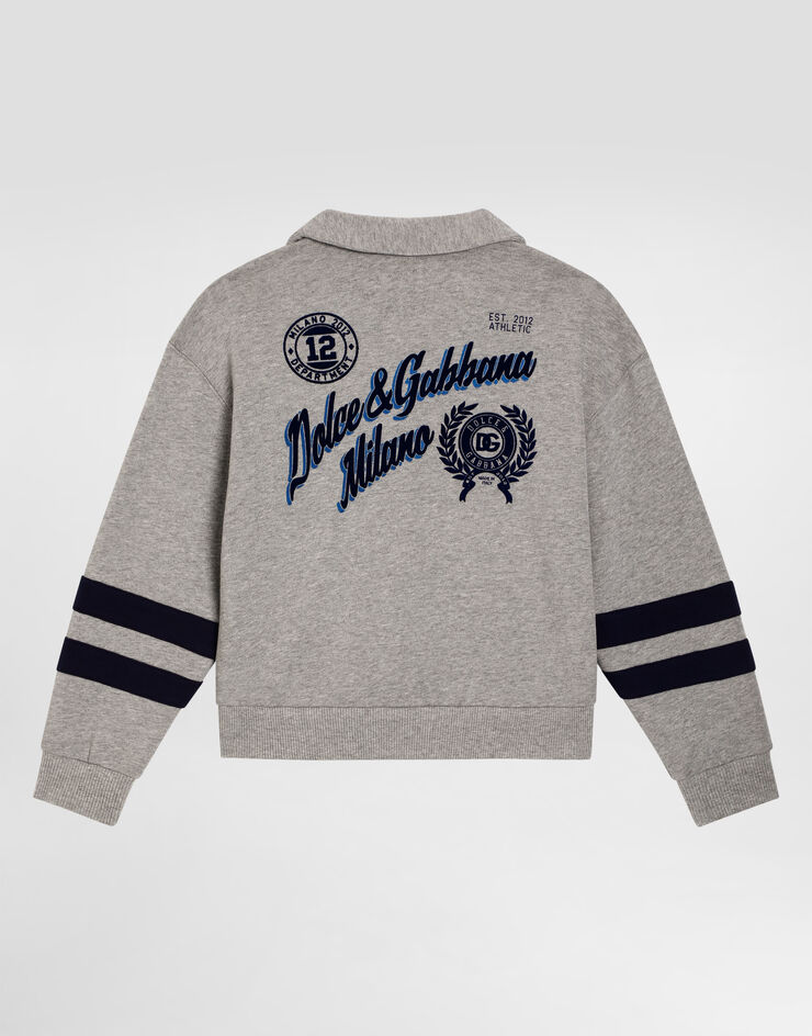 Dolce & Gabbana Jersey sweatshirt with Dolce&Gabbana print Grey L4JWMAG7PCS