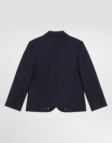 Dolce & Gabbana Single-breasted jacket in bi-stretch sallia Blue L41J89FUBE7