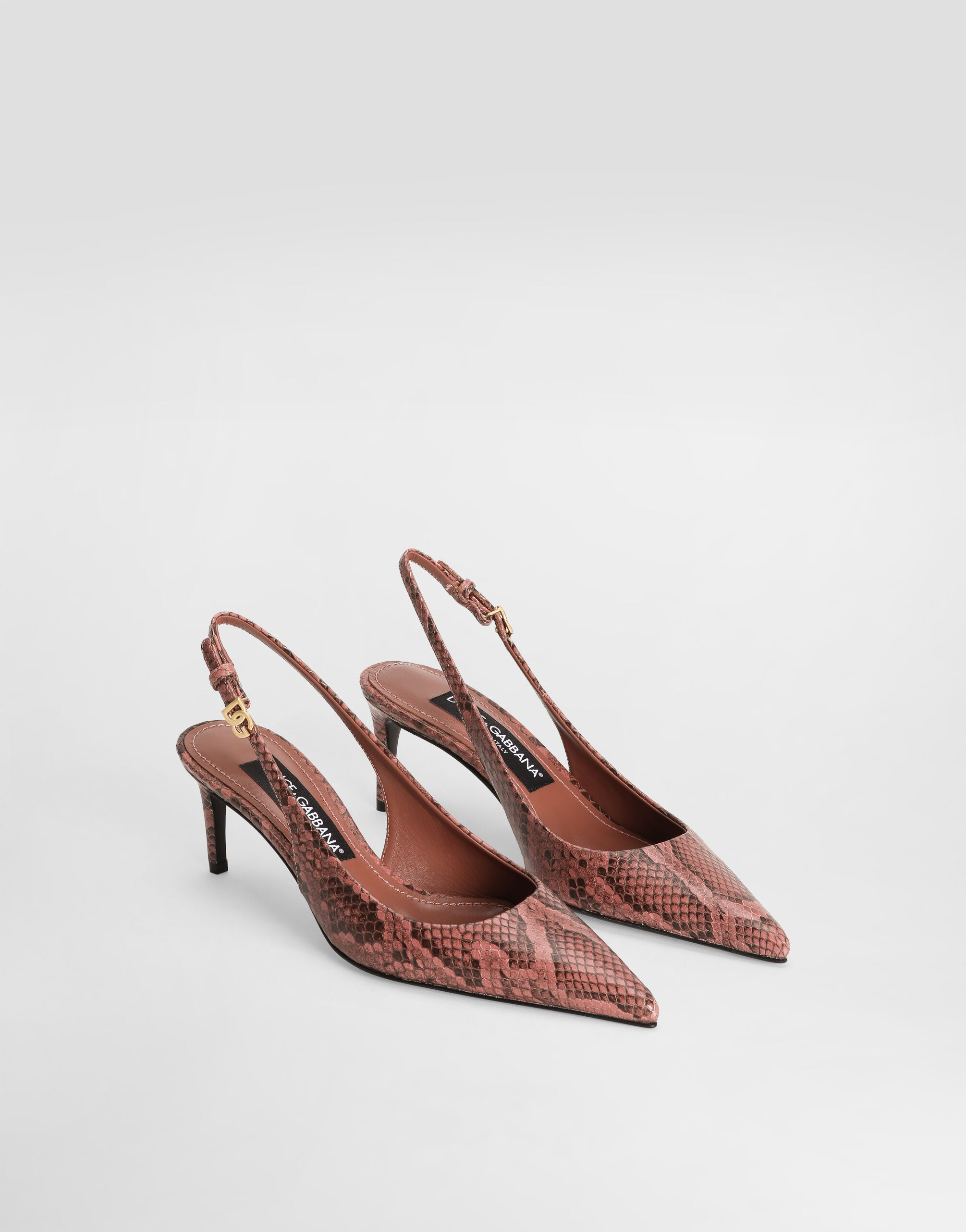 Python skin slingbacks in Pink for Women | Dolce&Gabbana® US