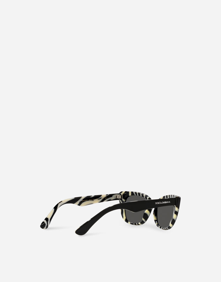 Dolce & Gabbana Sonnenbrille Mini Me Schwarz mit Zebraprint VG442CVP287