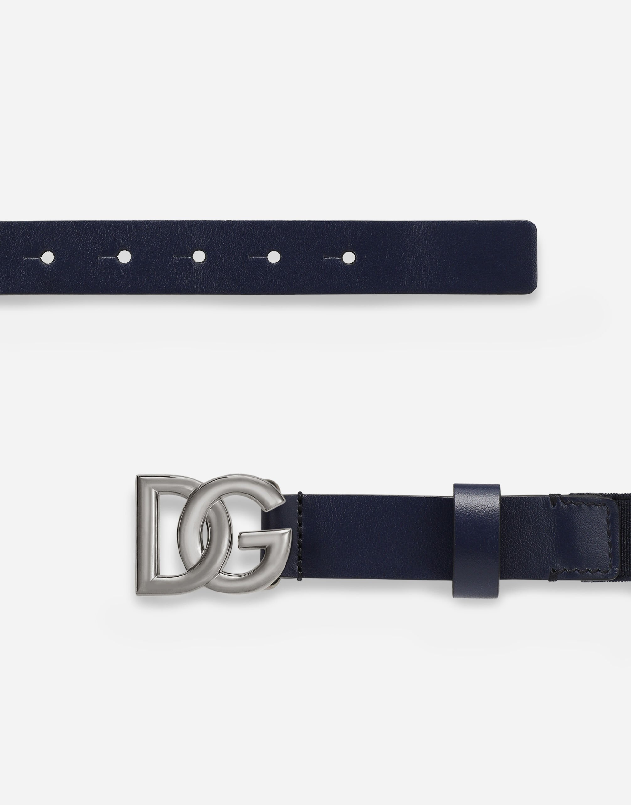 Stretch belt with DG logo in White for Boys | Dolce&Gabbana® US