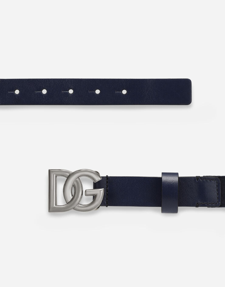 Dolce & Gabbana Stretch belt with DG logo Blue EC0076AQ616