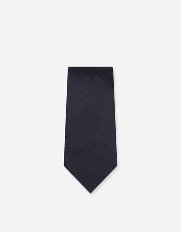 Dolce&Gabbana 8-cm silk jacquard blade tie with DG logo Blue GT147EG0JQZ