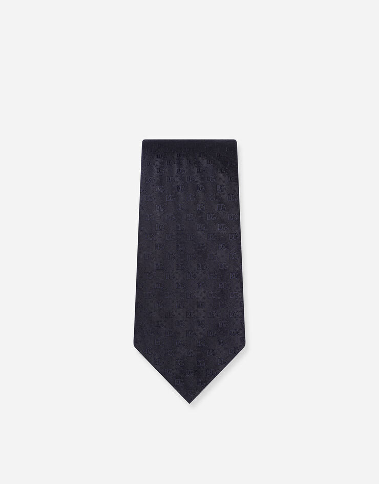 Dolce&Gabbana ربطة عنق بعرض 8 سم من حرير جاكار بشعار DG أزرق GT147EG0JQZ